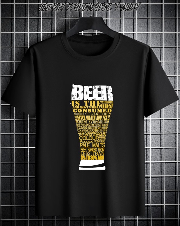 Siyah Beer model 1 Baskılı Tshirt