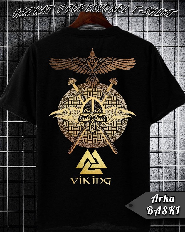 Viking Juzgun Baskılı Tshirt