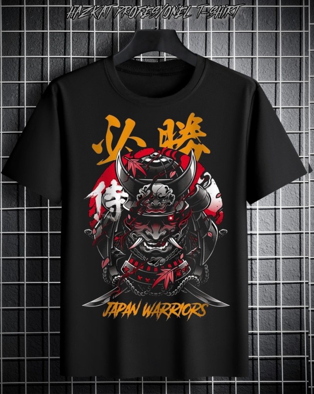 Japon Warrior Baskılı Tshirt