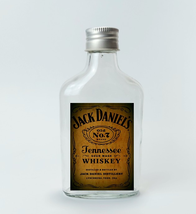 Whiskey Baskılı 200 ml yassı şişe w1