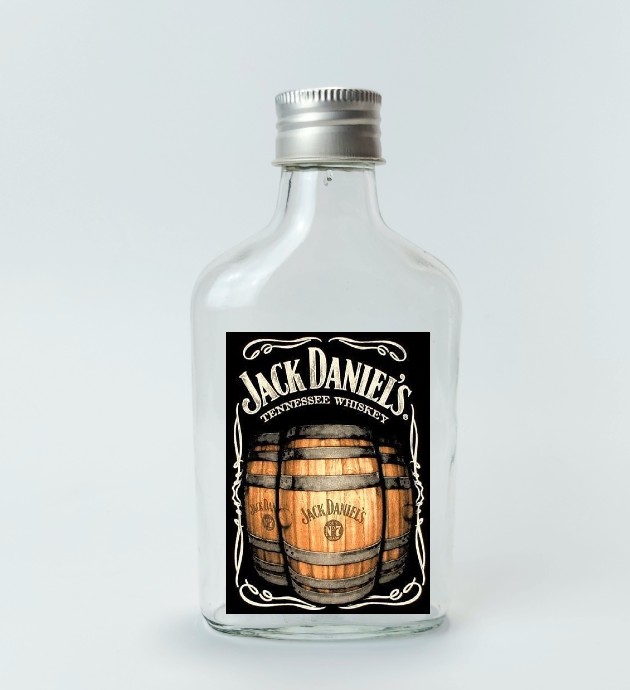 Whiskey Baskılı 200 ml yassı şişe w2